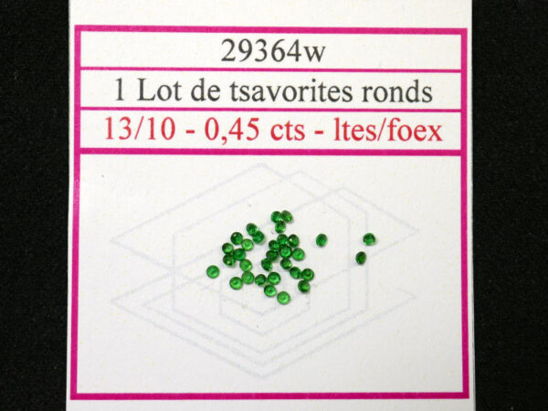 Grenats Tsavorites ronds taille brillant