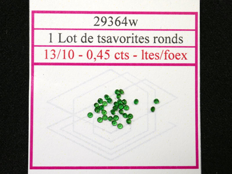 Grenats Tsavorites ronds taille brillant