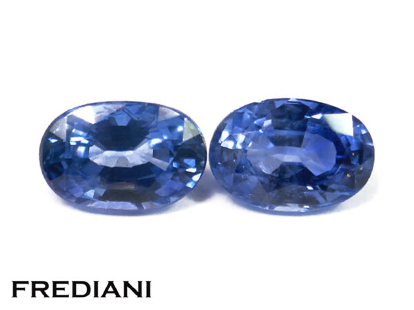 Paire de saphirs bleus ovales 61x41 de 1.43 carats