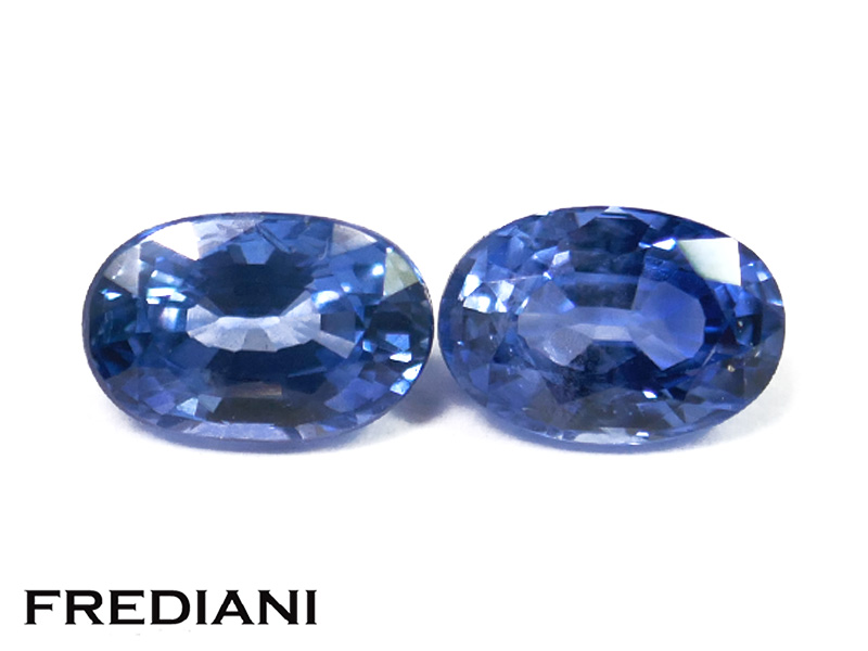 Paire de saphirs bleus ovales