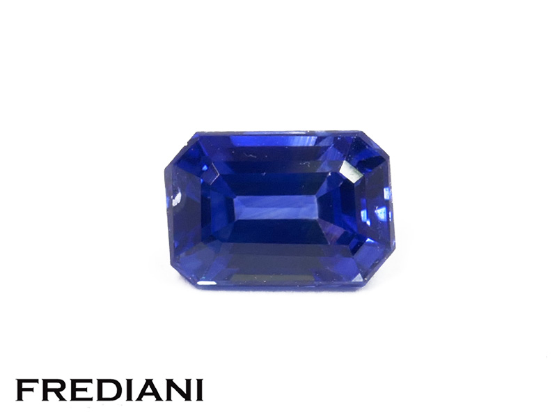 Saphir bleu rectangulaire