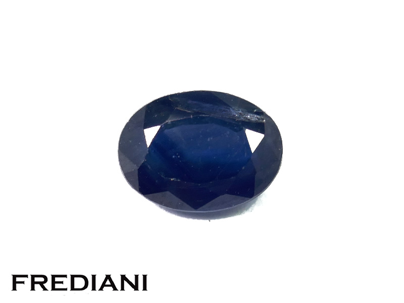 Saphir bleu ovale