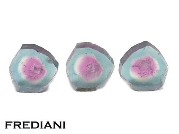 Tranches de tourmalines "melon d'eau"