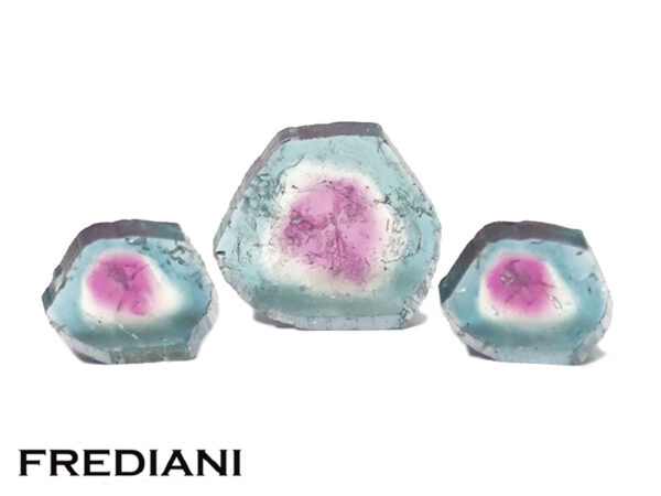 Tranches de tourmalines "melon d'eau" de 6.15 carats