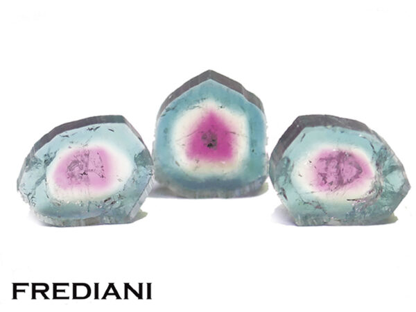 Tranches de tourmalines "melon d'eau"