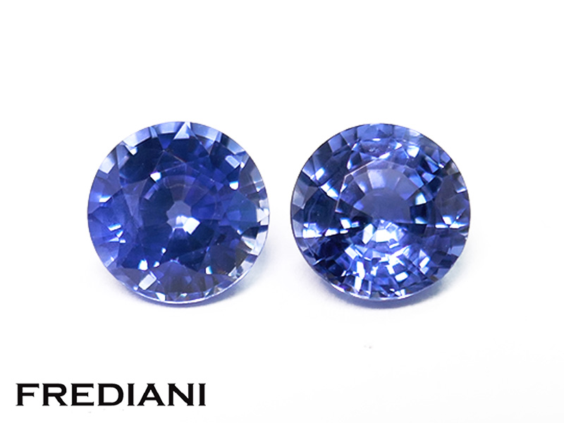 Paire de saphirs bleus ronds