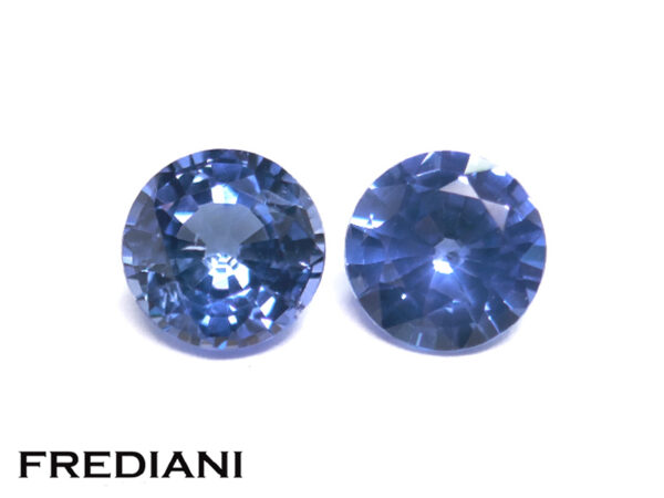 Paire de saphirs bleus ronds 5.5 mm de 1.46 carat