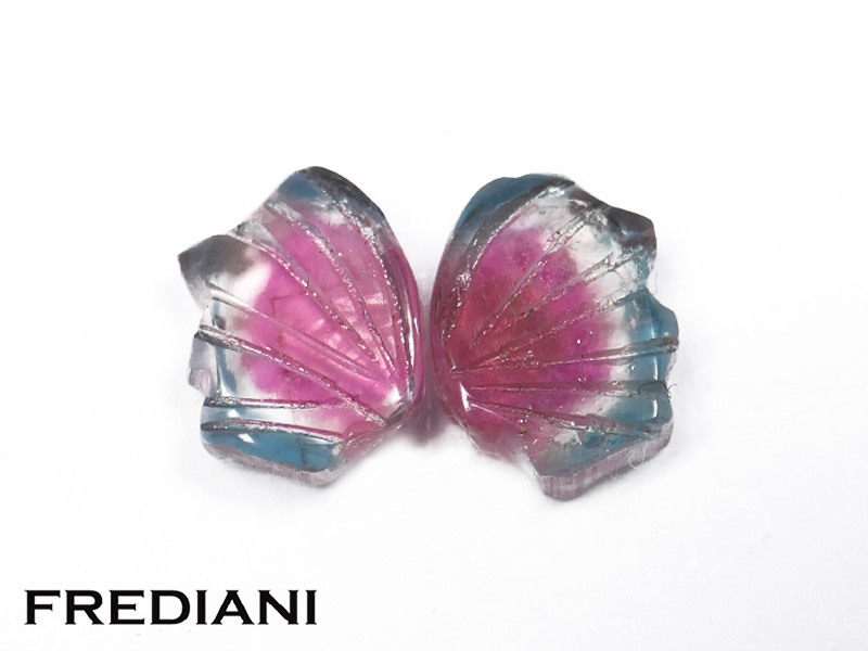 Papillon en tourmaline melon d'eau naturelle