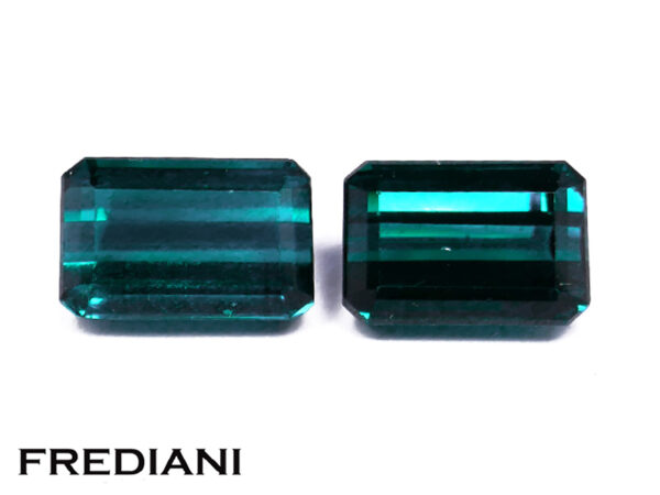 Appairage de tourmalines bleues naturelles 78x50 de 3.22 carats