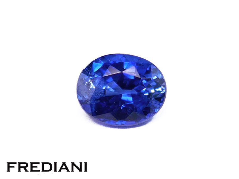 Saphir bleu ovale certifié
