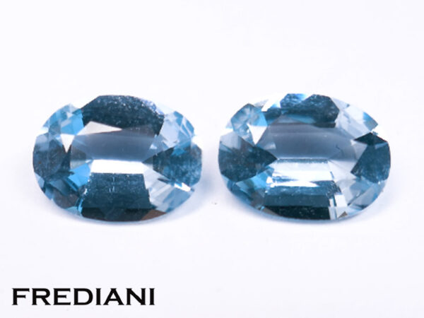 Paire d'aigue-marines ovales 81x61 de 1.98 carat