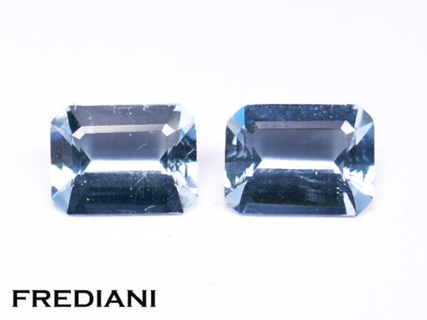 Paire d'aigue-marine rectangulaires 73x55 de 1.74 carat
