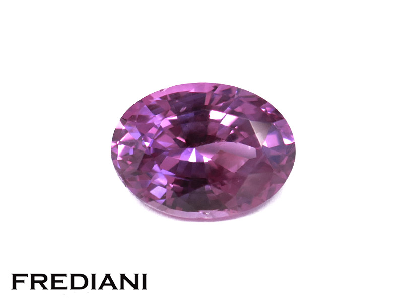 Saphir rose/violet ovale 92x69 de 2.38 carats certifié