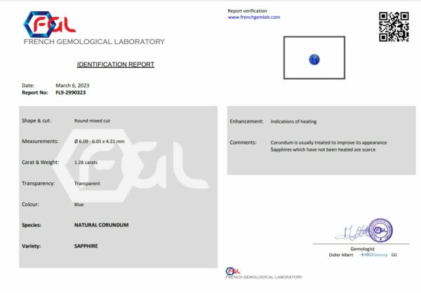 Saphir bleu rond certifié – Image 2