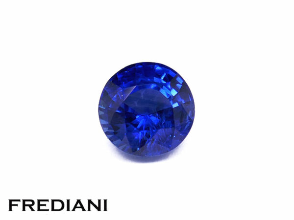 Saphir bleu rond certifié 6 mm de 1.28 carat