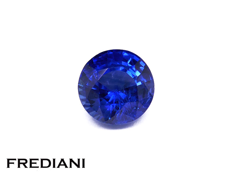 Saphir bleu rond certifié