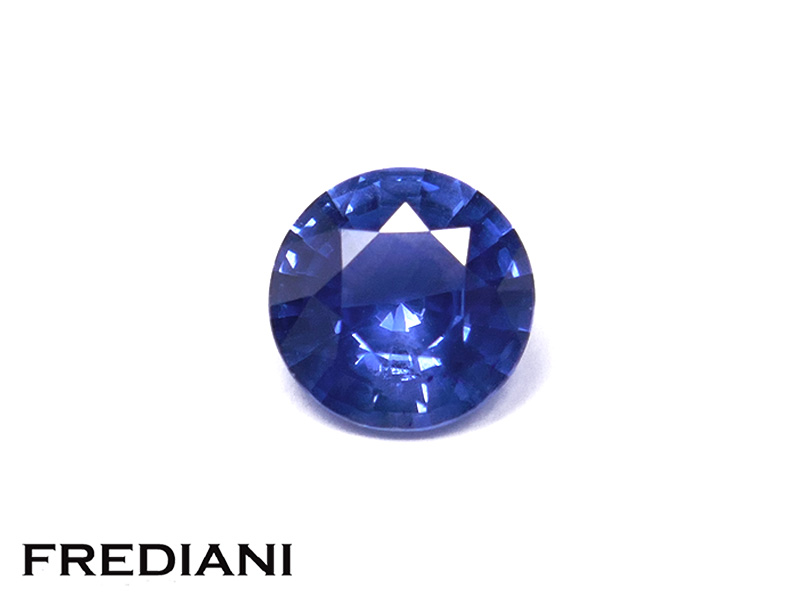 Saphir bleu rond certifié