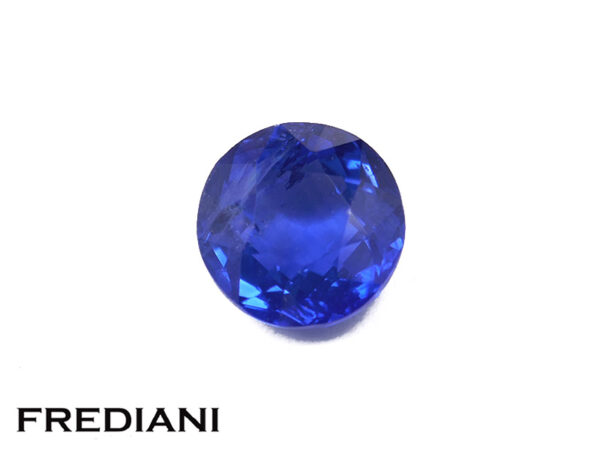 Saphir bleu rond certifié 7 mm de 1.74 carat