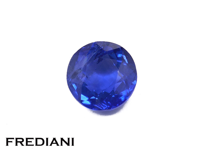 Saphir bleu rond certifié