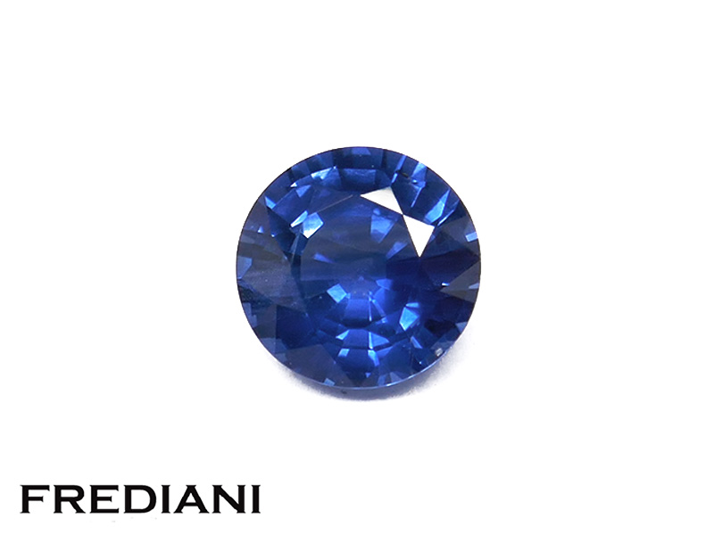 Saphir bleu rond certifié