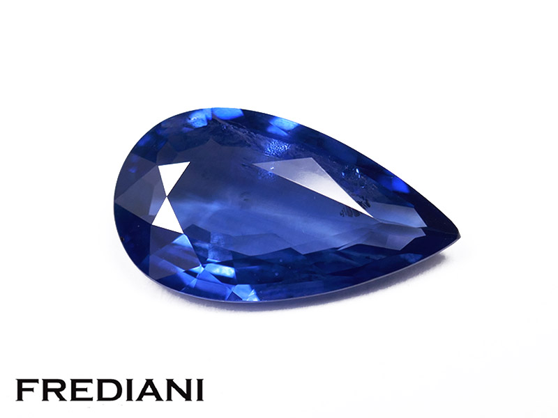 Saphir bleu poire certifié