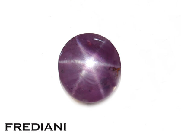 Saphir violet étoilé naturel certifié 85x75 de 2.18 carats