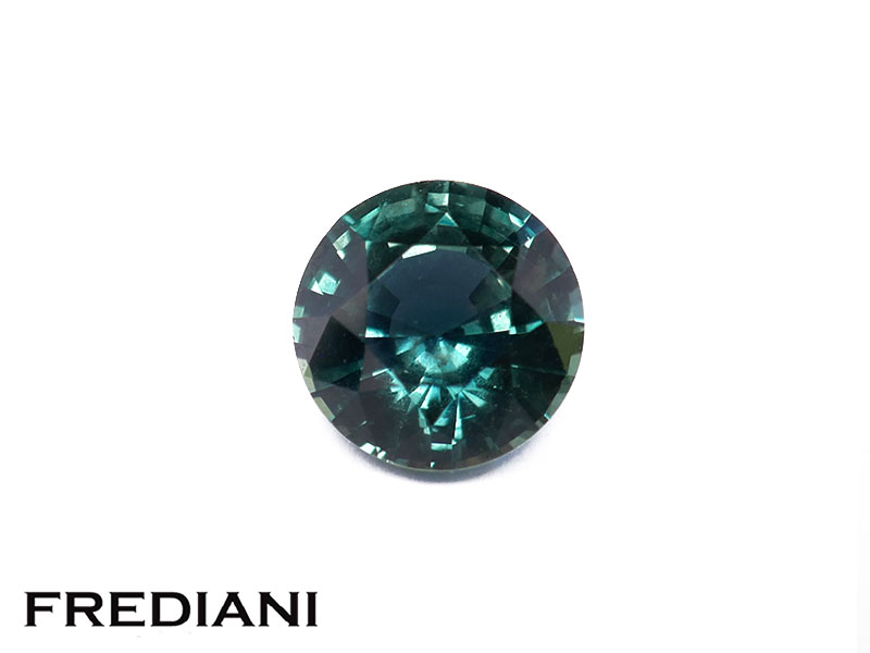 Saphir teal bleu/vert rond naturel certifié