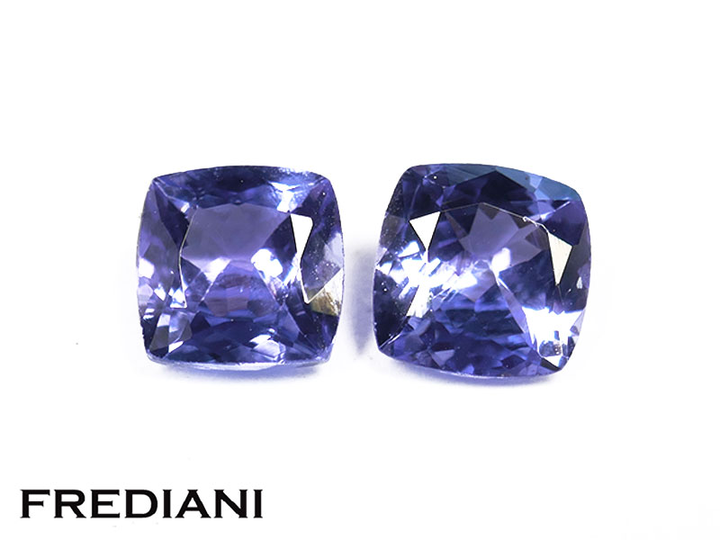 Paire de tanzanites coussins