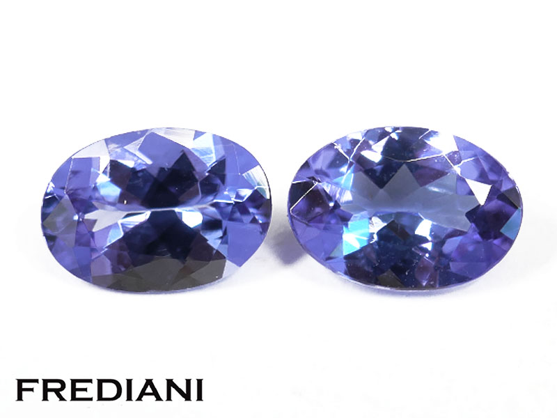 Appairage de tanzanites ovales 70x50 de 1.55 carat