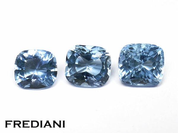 Lot d'aigue-marines coussins de 57x53 à 61x56 de 2.30 carats