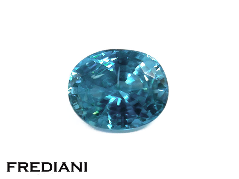 Zircon bleu ovale