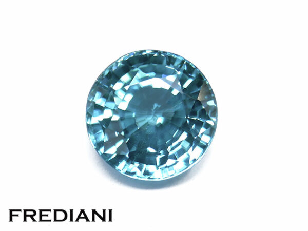 Zircon bleu rond 10.6 mm de 7.81 carats