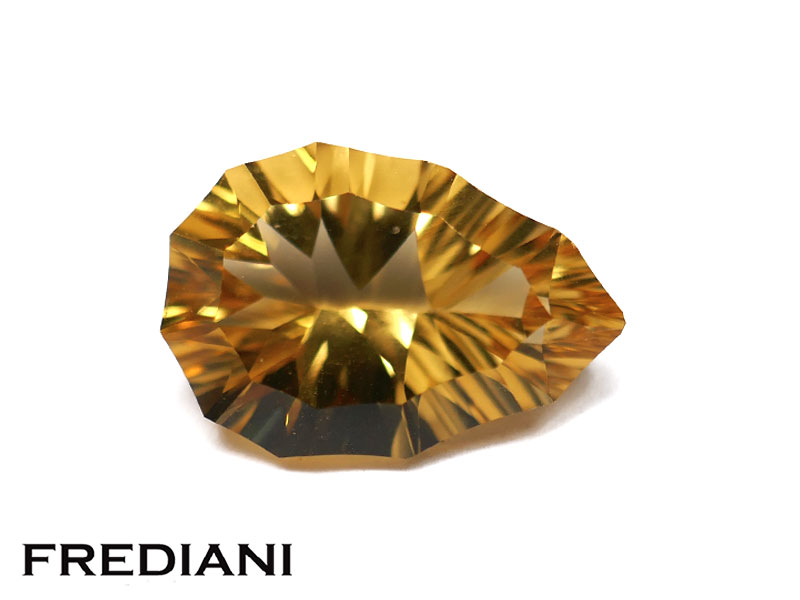 Citrine poire taille concave