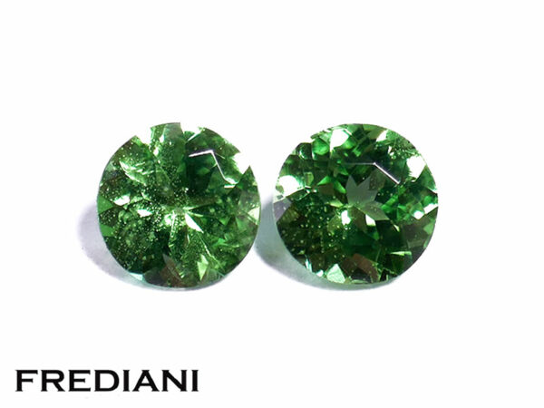 Appairage de grenats tsavorites ronds 4.8 mm de 0.88 carats