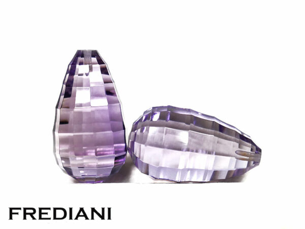 Paire de pampilles en améthystes facettées 170x95 de 20.69 carats