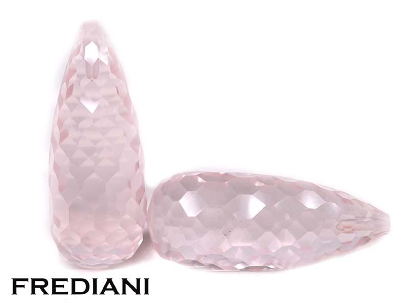 Paire de pampilles en quartz rose