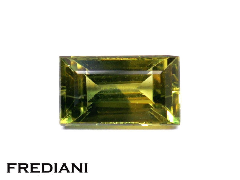 Saphir bicolore baguette 75x44 de 1.23 carat