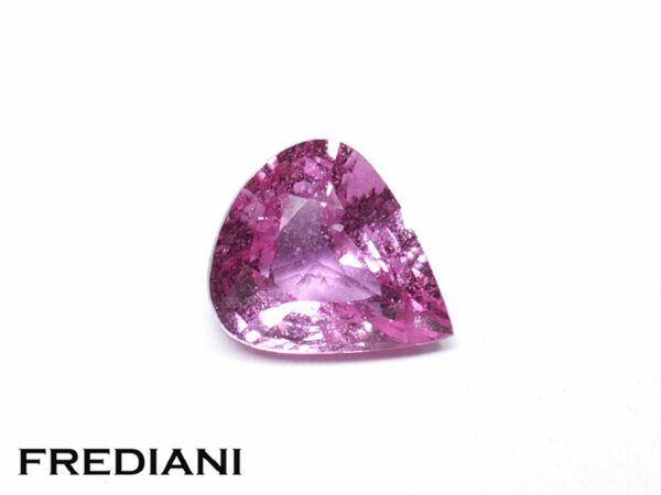 Saphir rose poire 71x62 de 1.08 carat