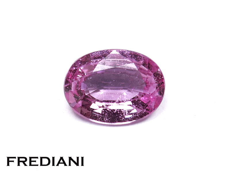 Saphir rose ovale certifié