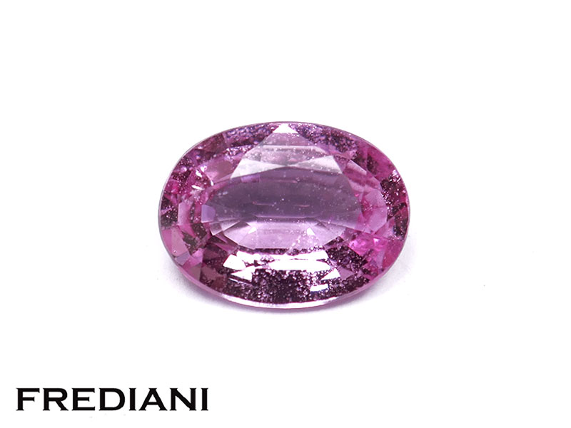 Saphir rose ovale 79x58 de 1.20 carat