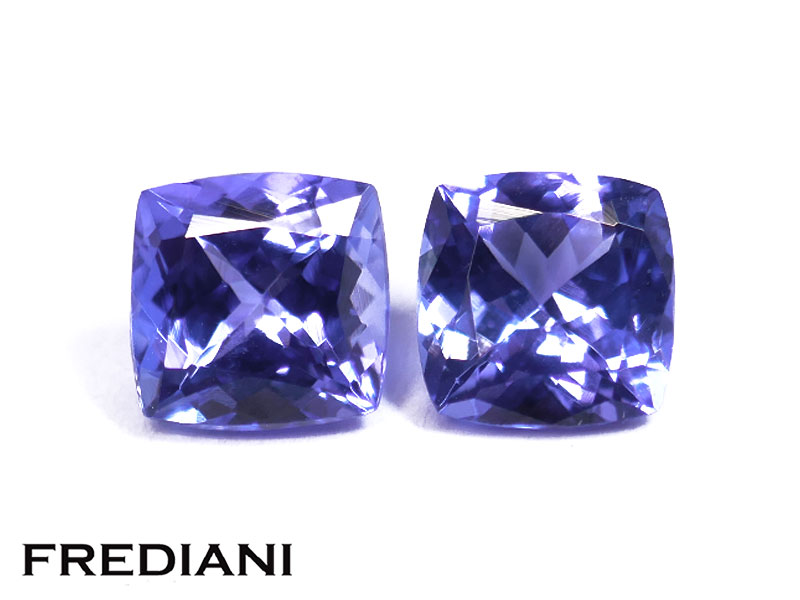 Paire de tanzanites coussins