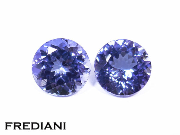 Appairage de tanzanites rondes 6.1 mm de 1.84 carat