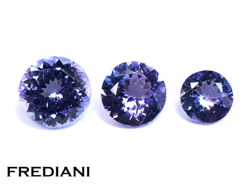 Lot de 3 Tanzanites rondes