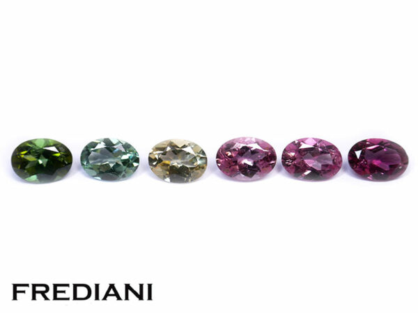 Lot de 6 tourmalines ovales 70x50 de 4.61 carats