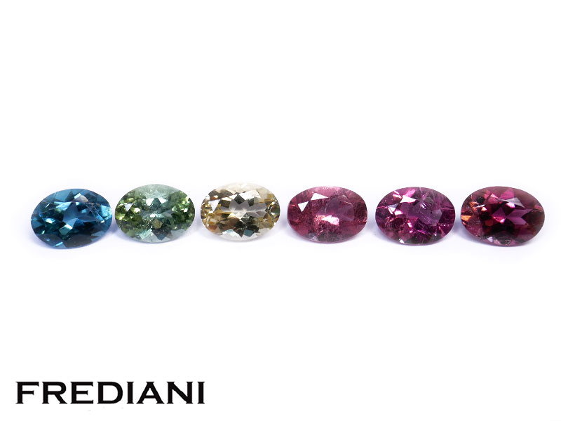 Lot de 6 tourmalines ovales