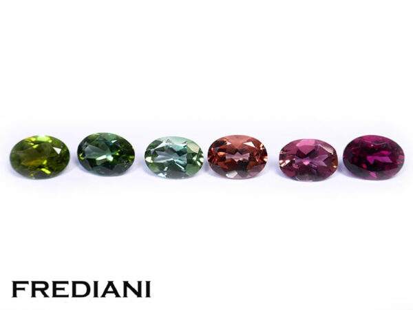 Lot de 6 tourmalines ovales 70x50 de 4.54 carats