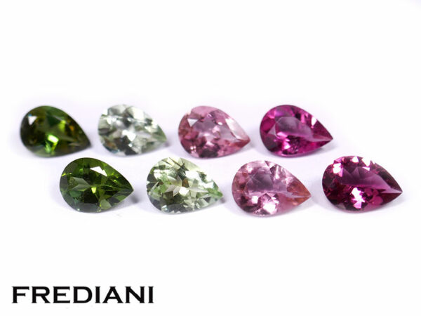 Lot de 8 tourmalines poires 70x50 de 4.80 carats