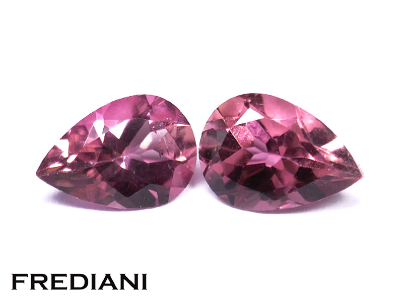 Paire de tourmalines roses poires