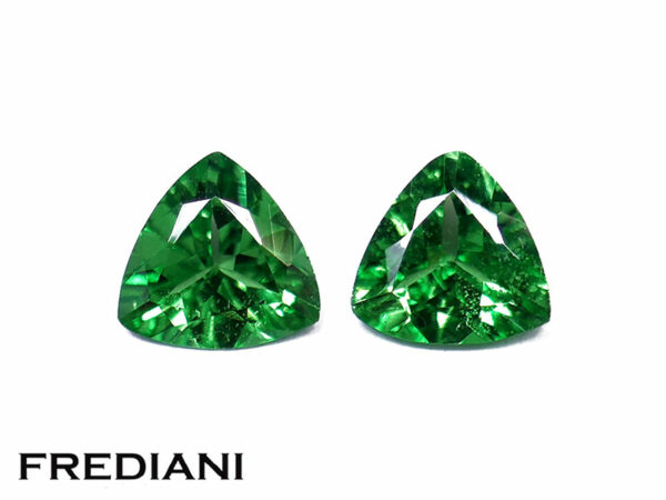 Appairage de grenats tsavorites troïdias 50x50 de 0.82 carat