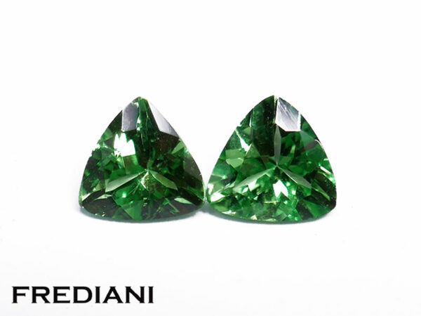 Appairage de grenats tsavorites troïdias 51x51 de 0.96 carat